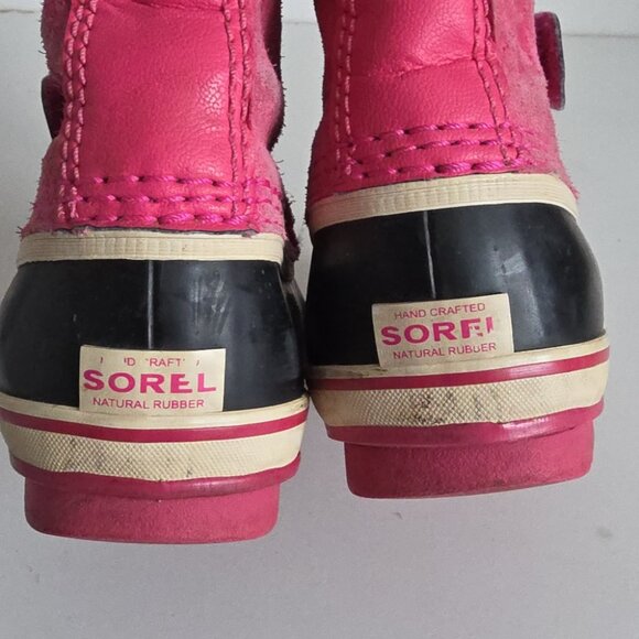 SOREL | Girl Pink Suede Black Rubber 1964 Pac Strap-K Snow Boots Sz 11 - Picture 5 of 6